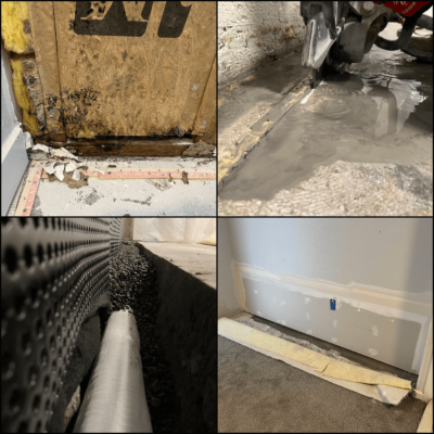 Interior basement waterproofing