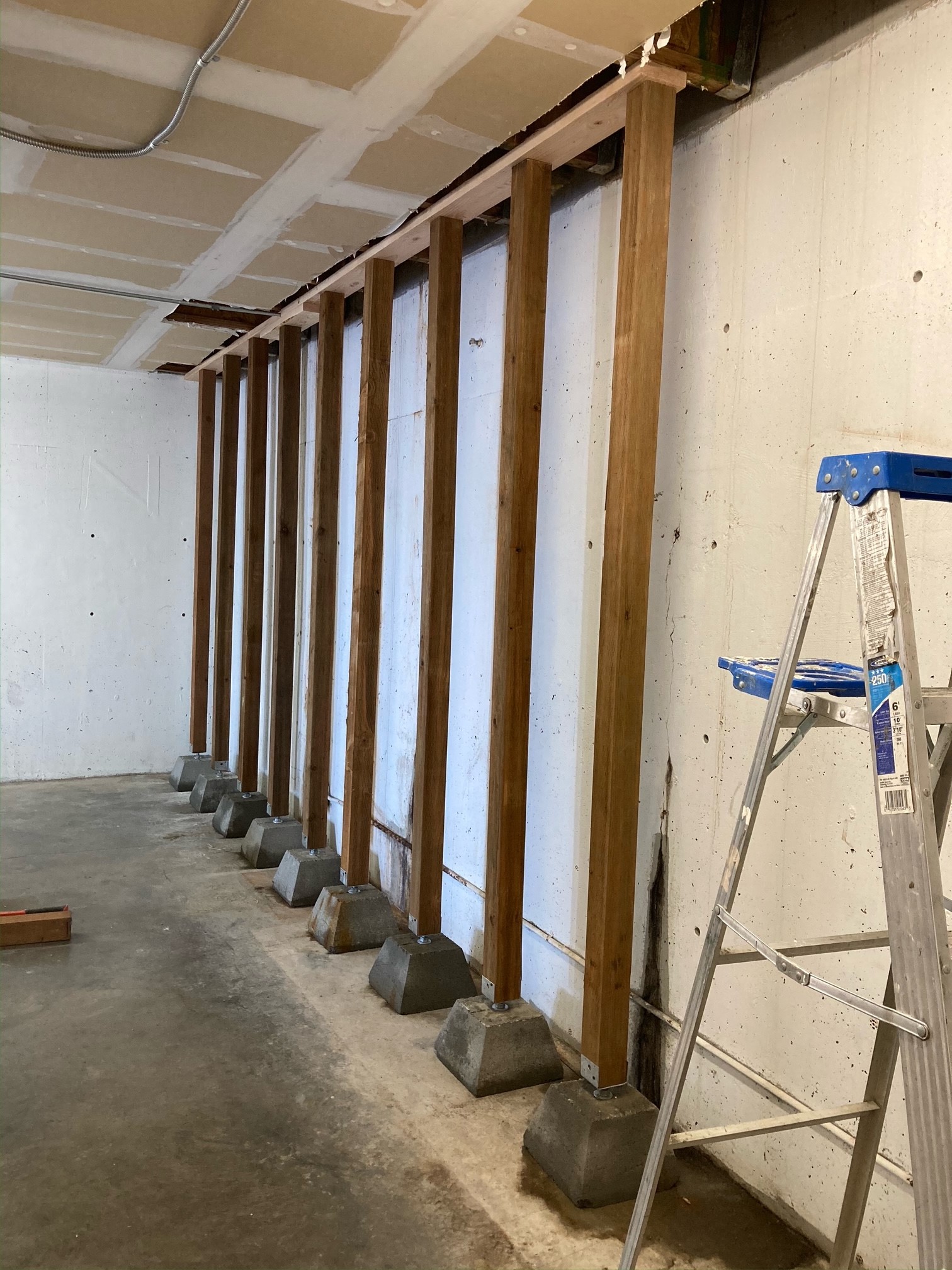 commercial water damage restoration process. seal plate replacement in office building