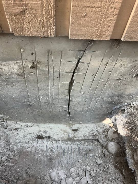 Major foundation structural repairs cleaning and opening for the epoxy and carbon fiber application