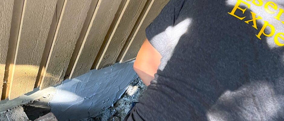 Carbon fiber reinforcement on a bowing basement wall in Shoreline WA