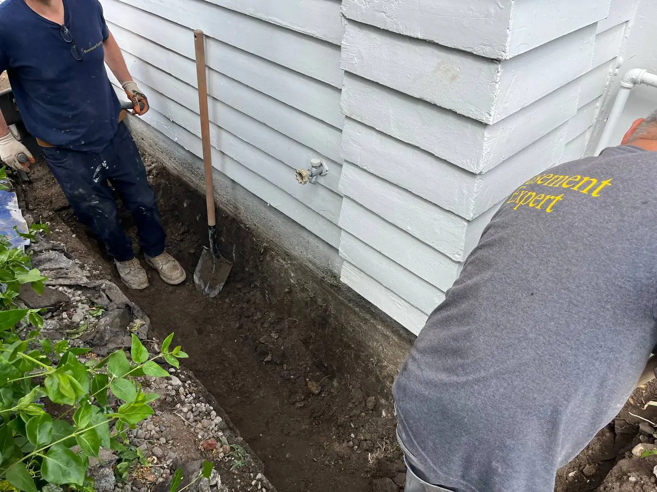 Foundation drainage and waterproofing work by Basement Expert
