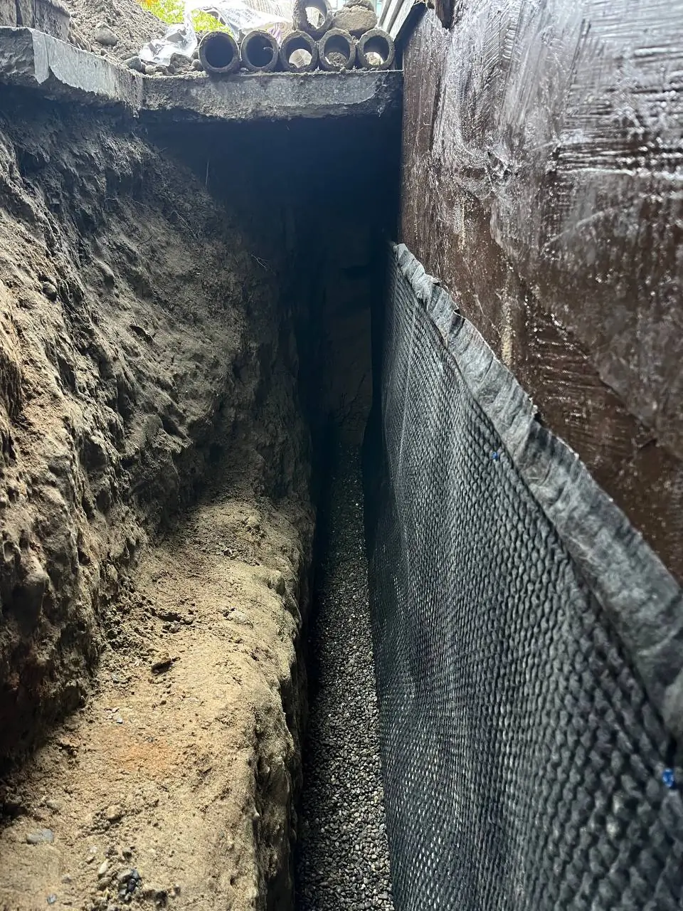 Foundation drainage and waterproofing work by Basement Expert