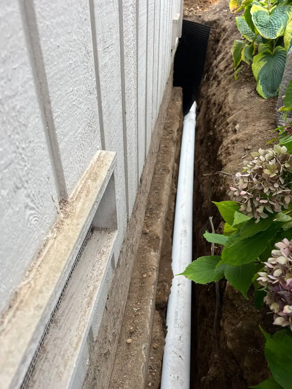 Foundation drainage and waterproofing work by Basement Expert