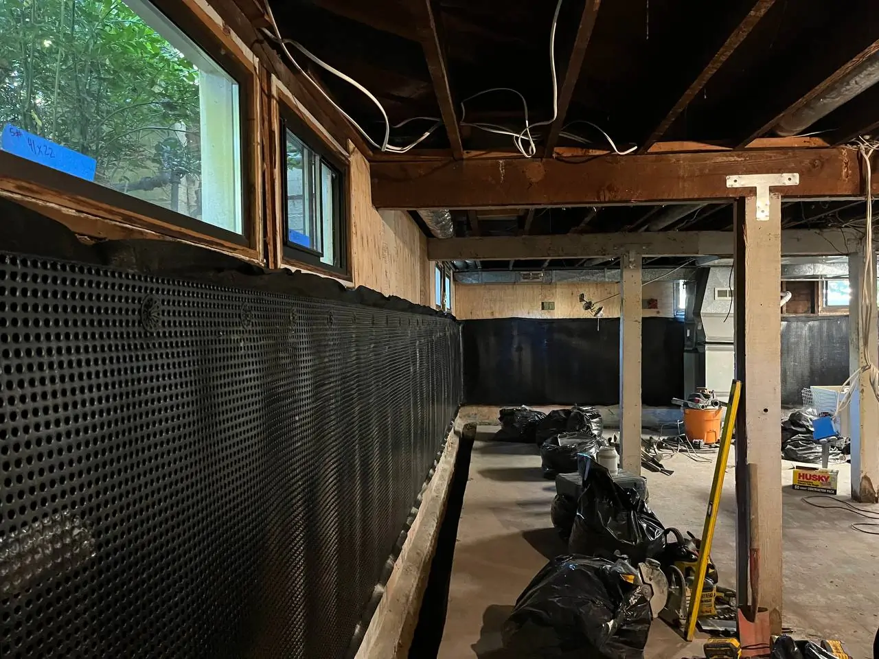Foundation drainage and waterproofing work by Basement Expert